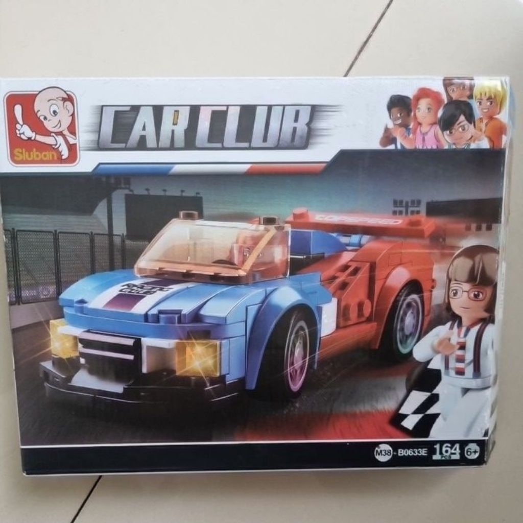 Lego Sluban block Car club - 164 pcs brick block toys kingdom racing car mobil balap