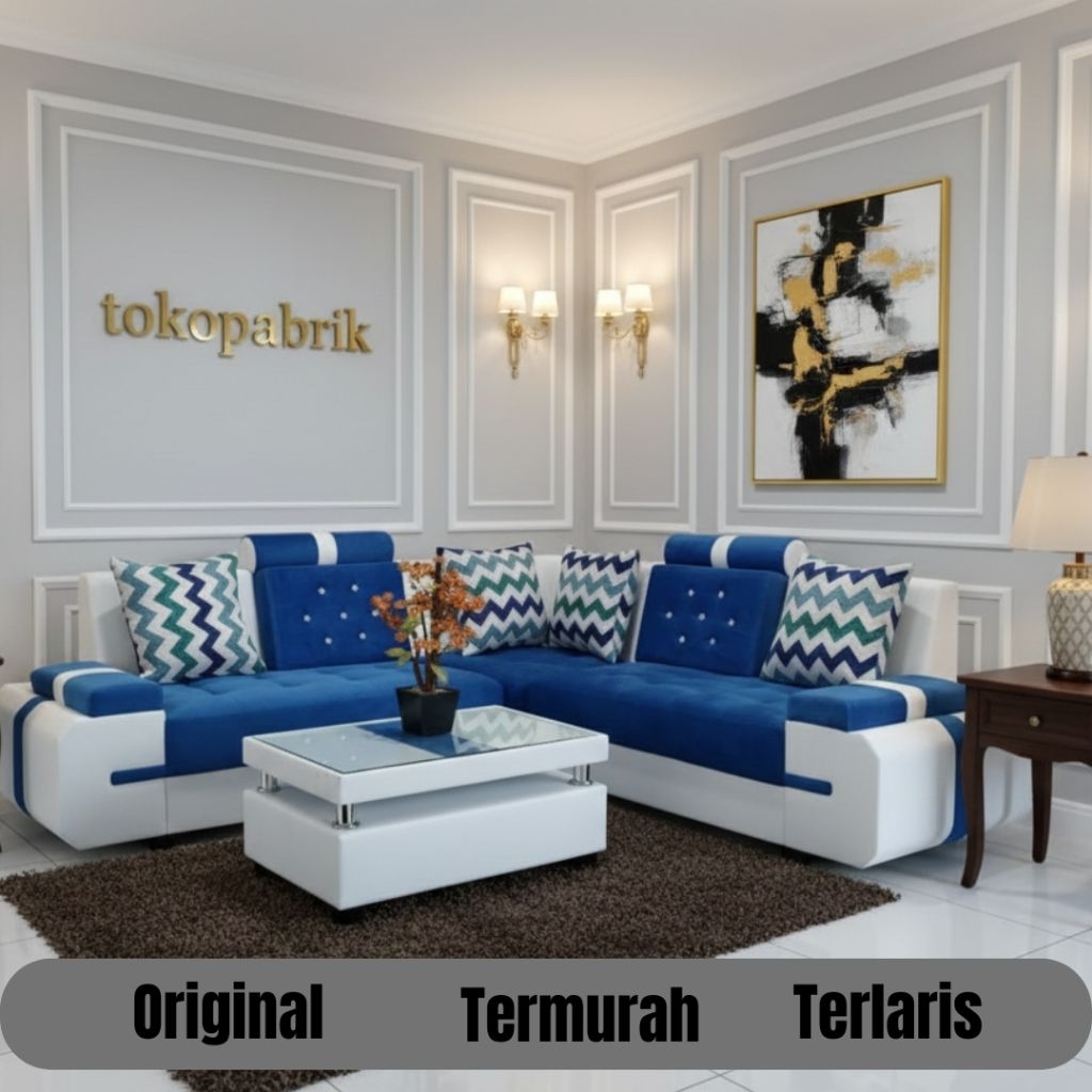 Sofa L Sudut Modern - Sofa Tamu Kursi Tamu Minimalis - Sofa Murah Terlaris Brebes Cirebon Bandung