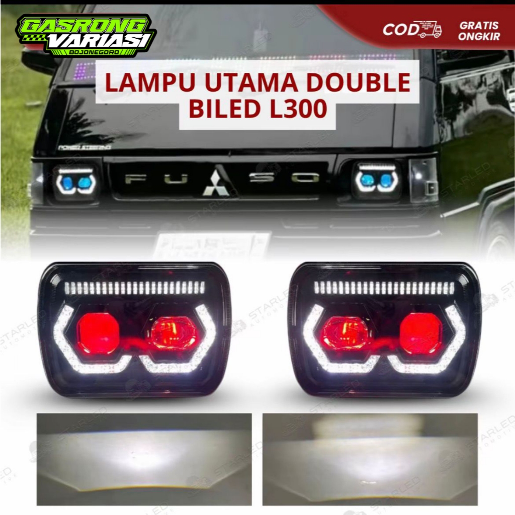 Lampu Utama L300 Double Biled. Biled L300 PNP ukuran 5x7 inch