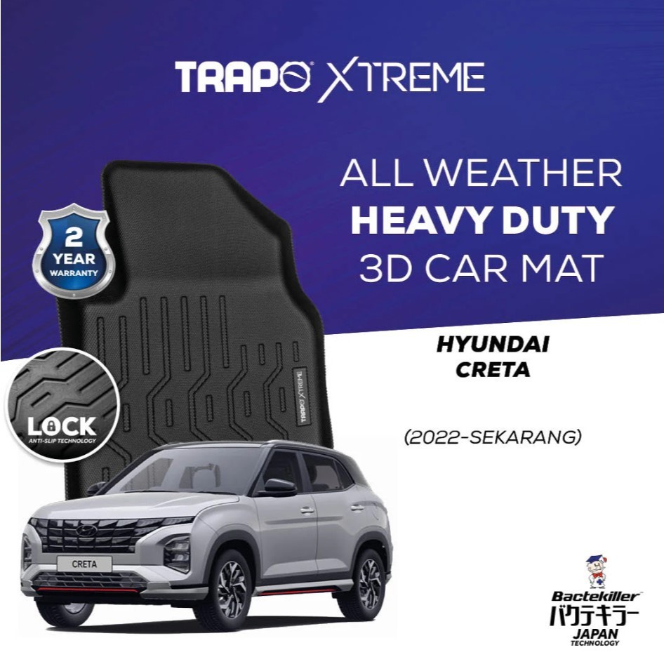 Karpet Mobil 3D Trapo Xtreme Hyundai Creta 2022+ Anti-Slip Antibacterial
