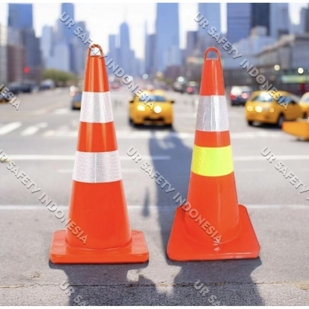 Traffic Cone 70cm / Kerucut 70cm / Traffic cone -putih -kuning