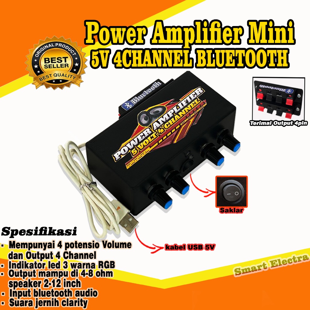 Power Amplifier Mini 5V 4 Channel