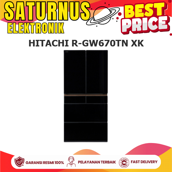 HITACHI R-GW670TN XK Kulkas 6 pintu Multi Door Japan Series 525L