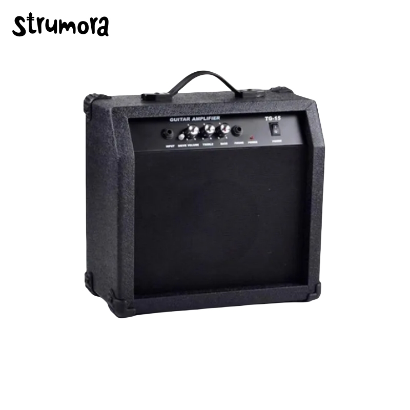 STRUMORA Amplifier Gitar Listrik 15W Amplifier Gitar Listrik TG-15 dengan speaker