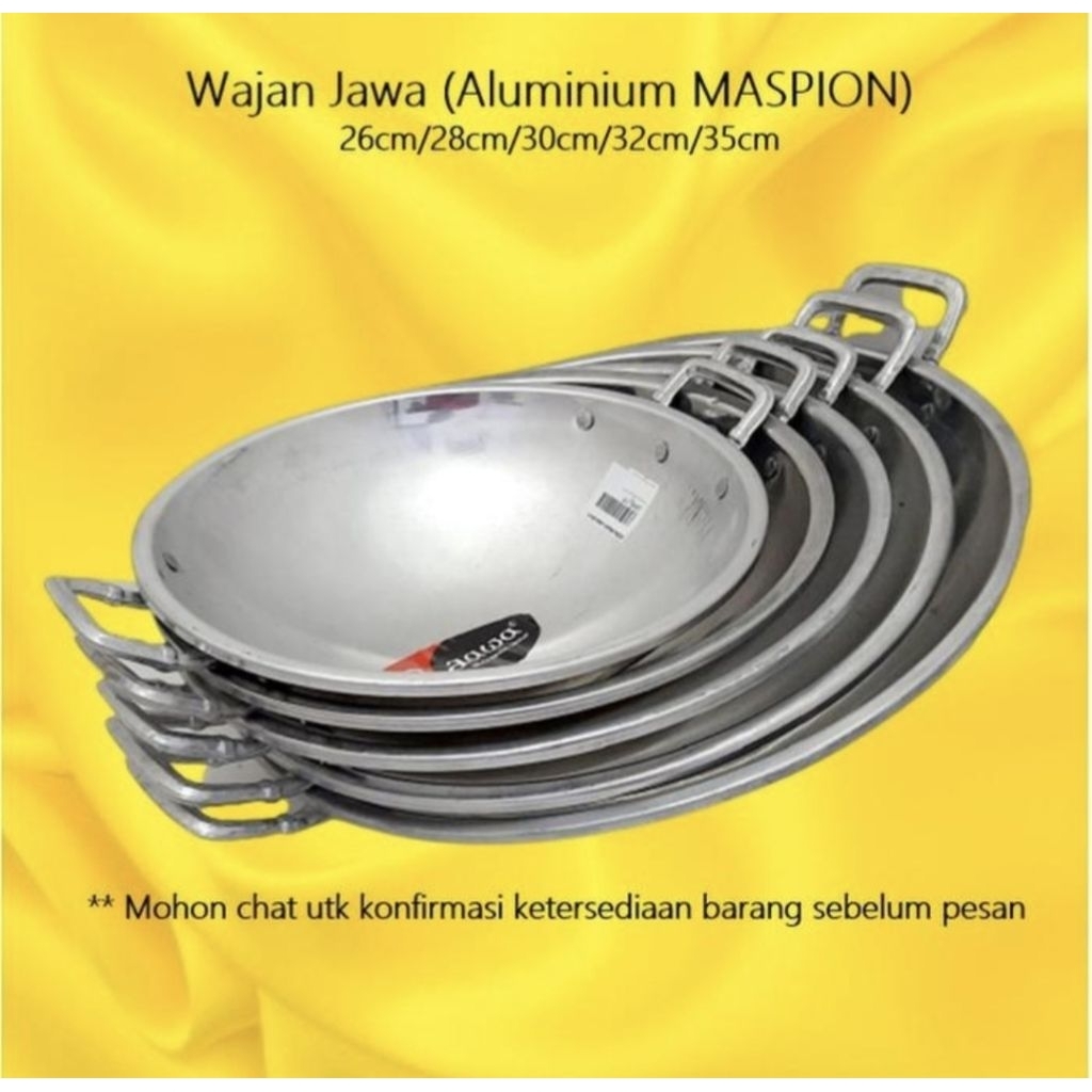 Jawa Wajan kuali rinjing wok almunium Maspion