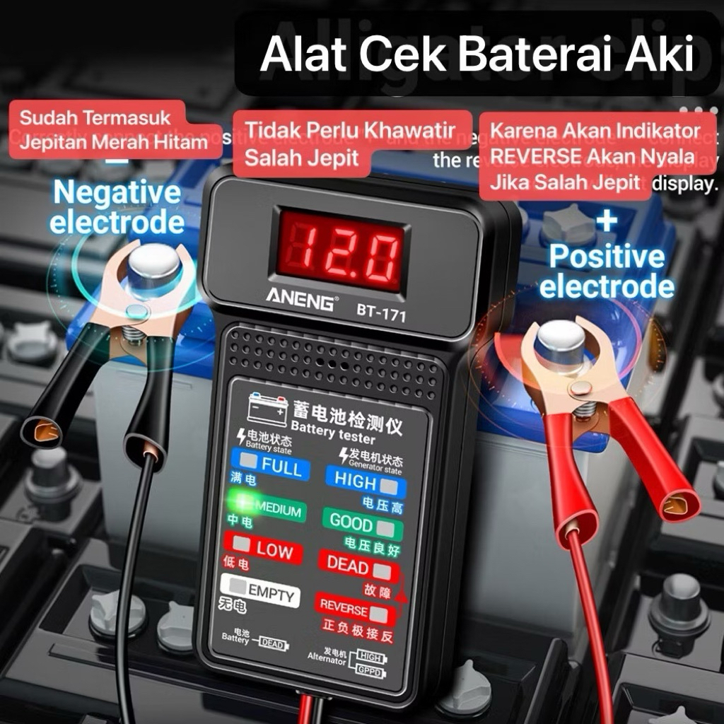 alat tes Aki Motor Detektor Tes Baterai Mobil Test Aki Mobil BT-171 Battery Tester Analyzer