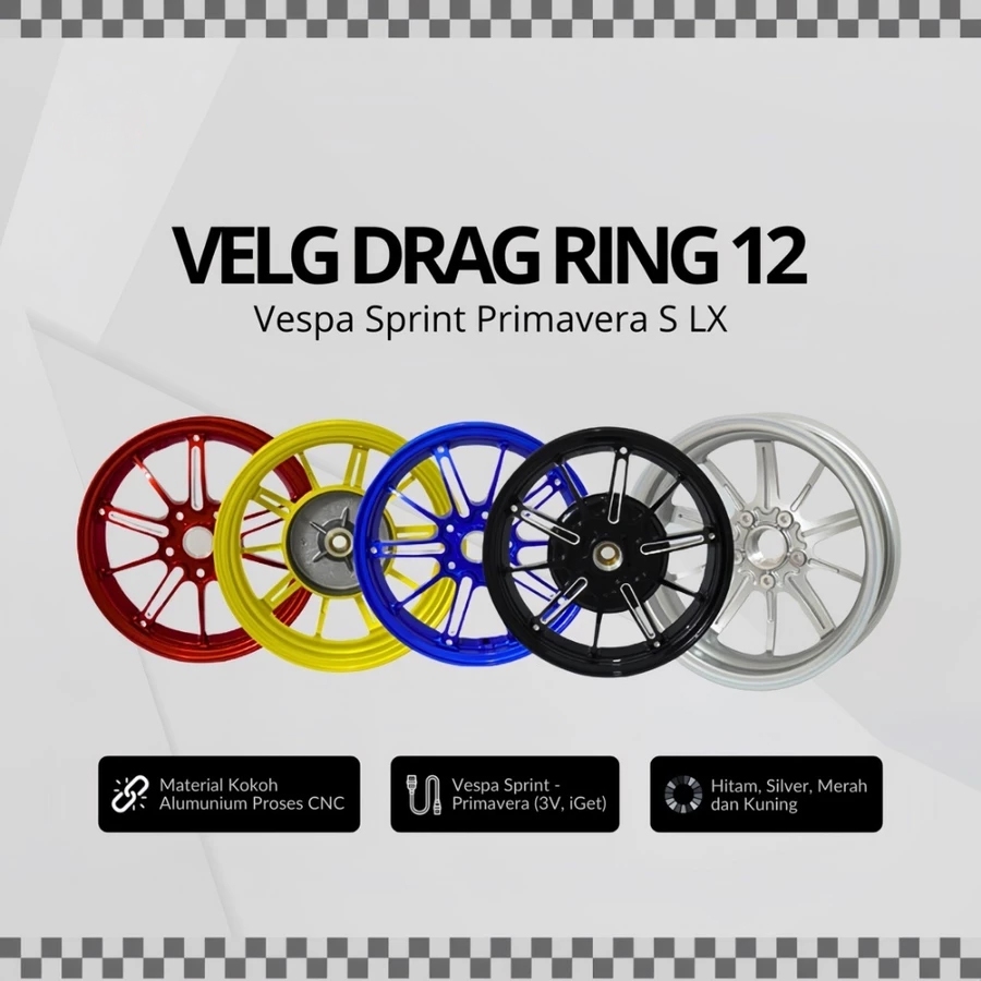 Velg Drag Ring 12 Vespa Sprint Primavera LX S LXV