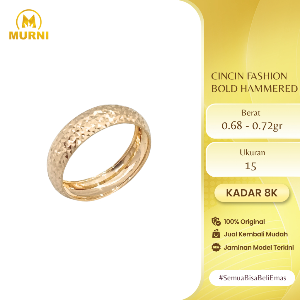 Murni Cincin Fashion Bold Hammered 8K Toko Murni Bekonang