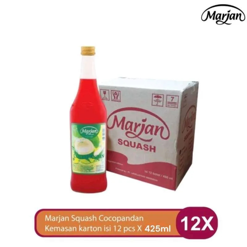 MARJAN SYRUP SQUASH 425ML RASA COCOPANDAN 1 CTN 12 BOTOL