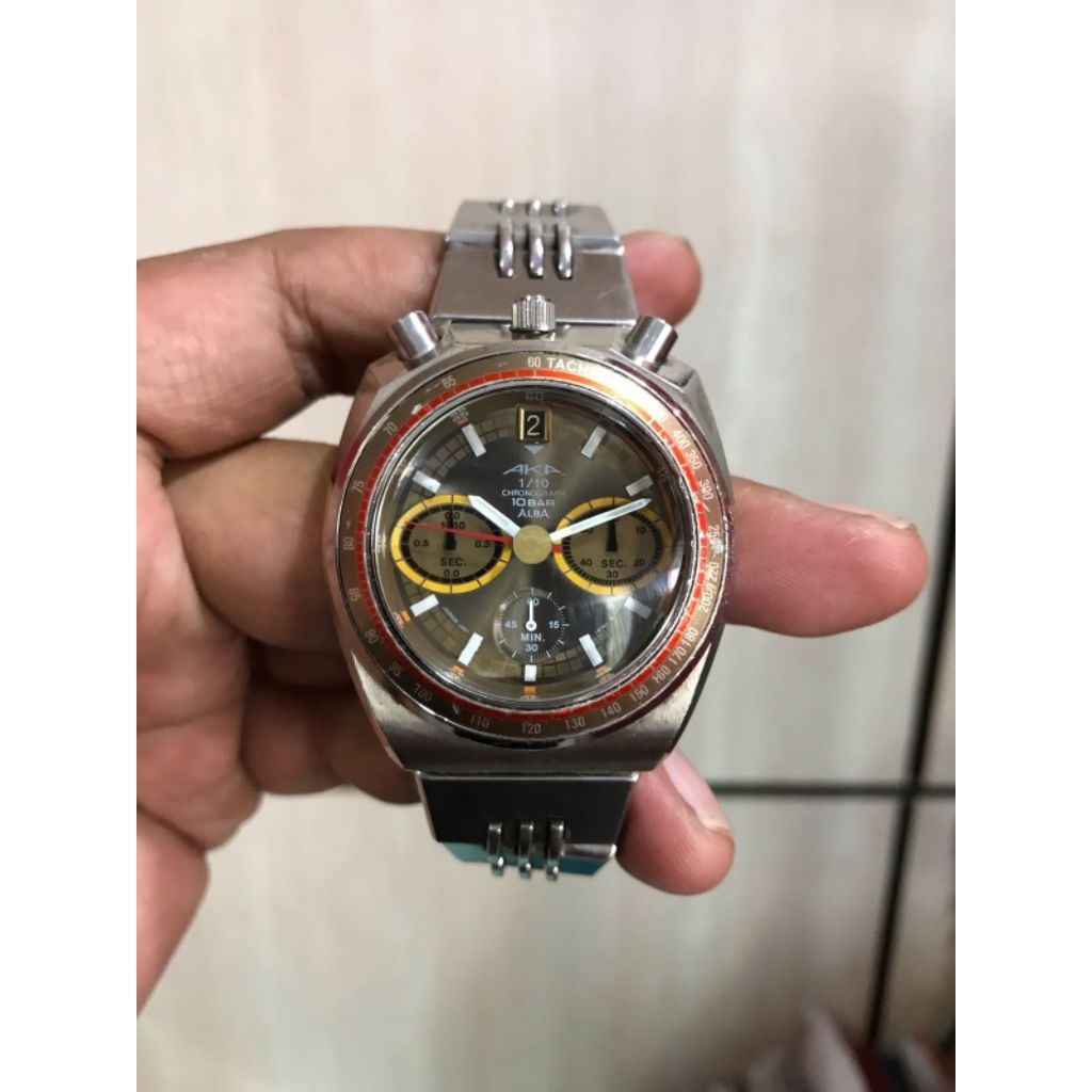 jam tangan original SEIKO ALBA AKA BullheadV657-6060 Quartz Chronograph