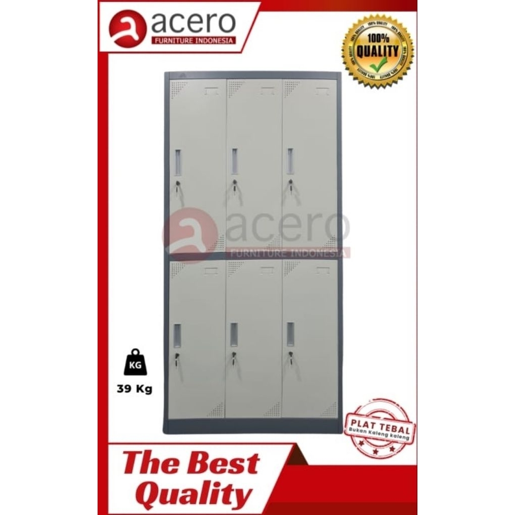 Loker Besi 6 Pintu Besar / Lemari Besi Penyimpanan 6 Pintu