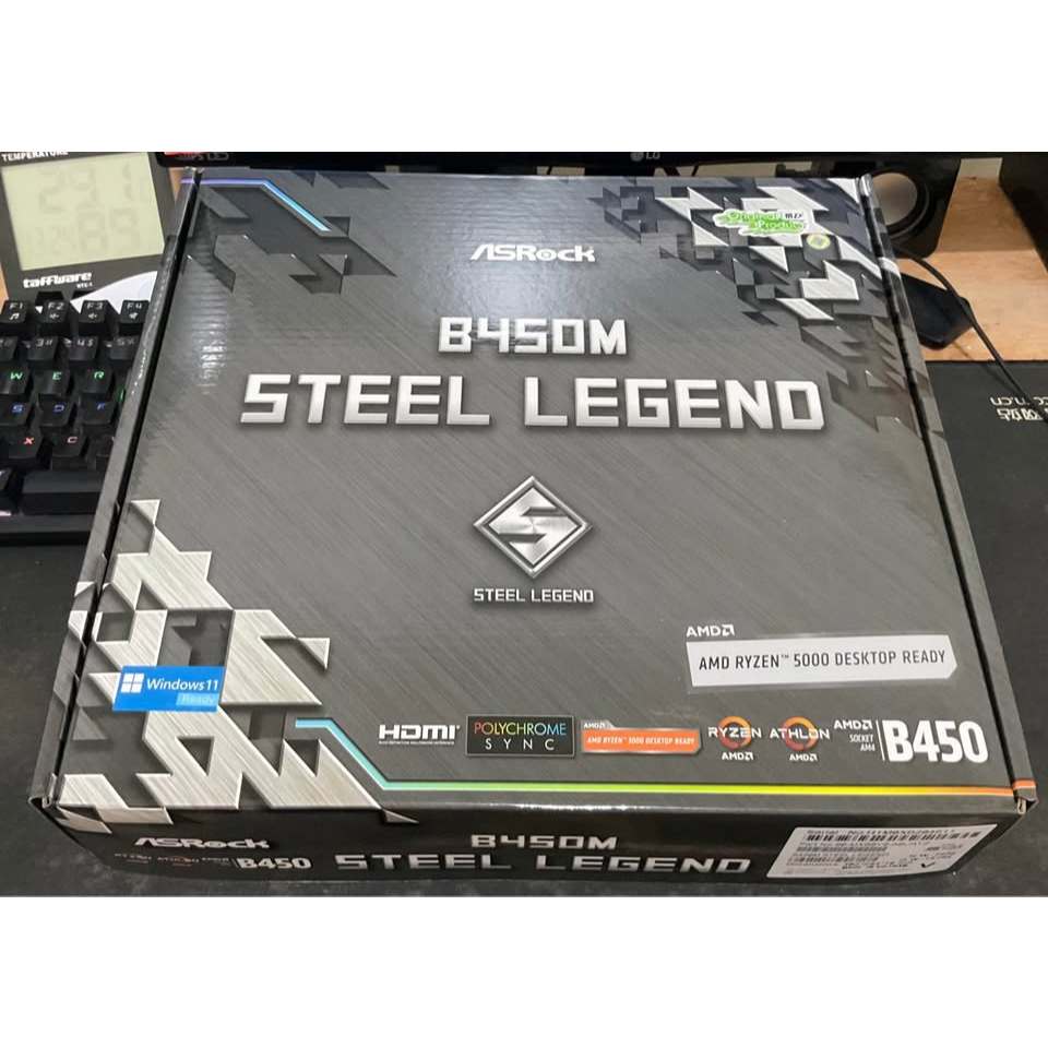 Motherboard komputer Asrock B450M Steel Legend AM4 DDR4 Ryzen Baru