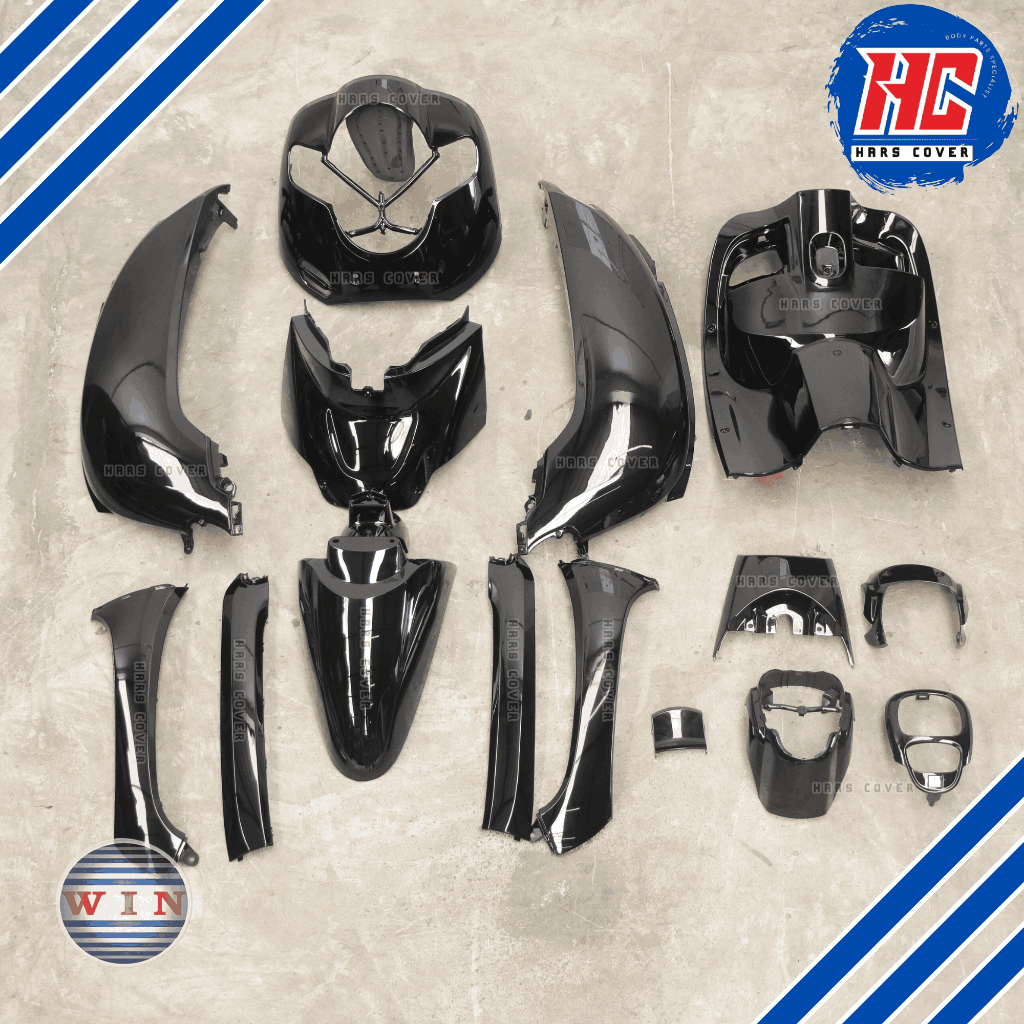 WIN - Full Body Set SCOOPY FI 17 ( 2017 - 2019) / SCOOPY DONUT Hitam