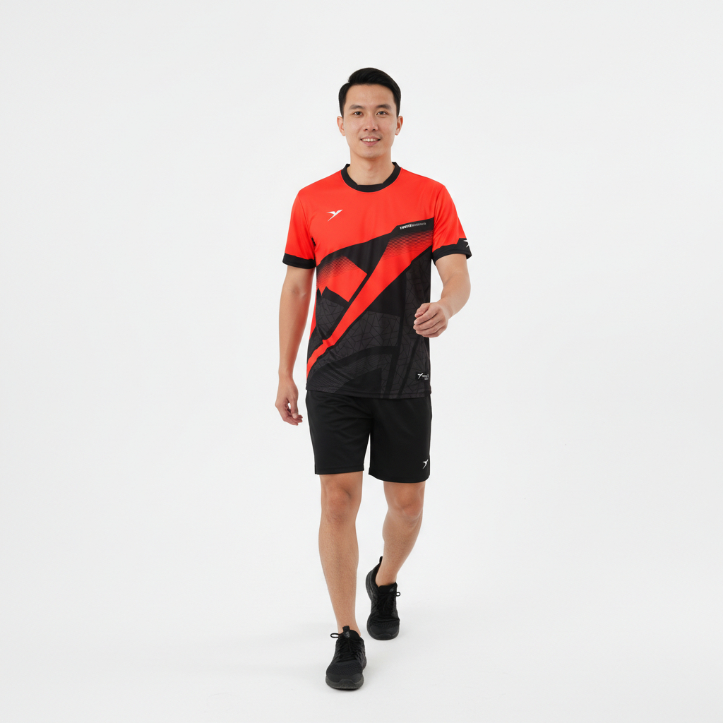 Yoozh R-VELO BLACK RED baju olahraga unisex drifit milotech yoozh original