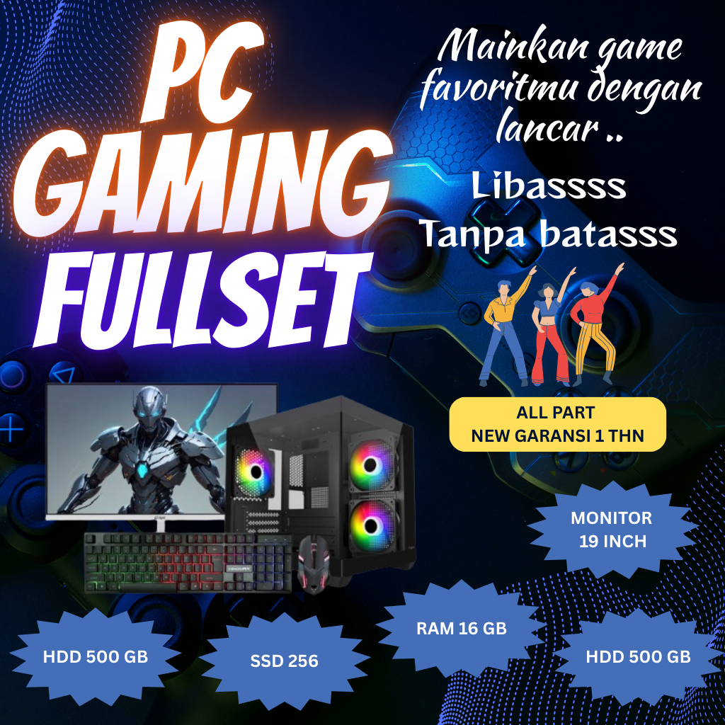 PC  GAMING CORE I7 RAM 16 GB SSD COMPLETE SIAP GAMING BERAT