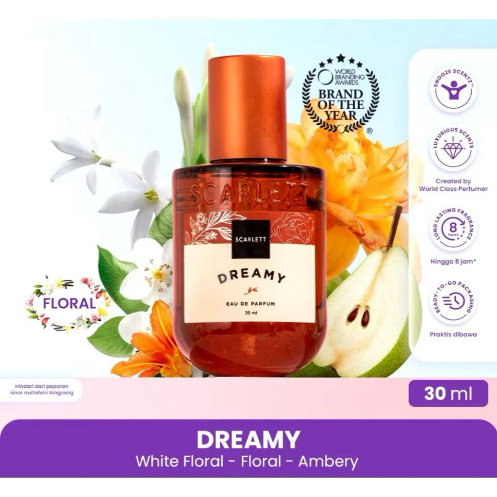 botol kosong dreamy Parfum Scarlett Whitening Original embos