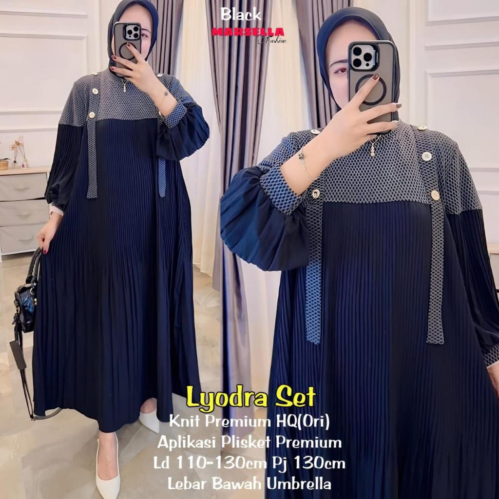 ELVIYA DRESS Knit Wanita Coksu Hitam Burgundy Dusty Dewasa Gamis Lebaran Wanita Terbaru 2026 Baju Pe