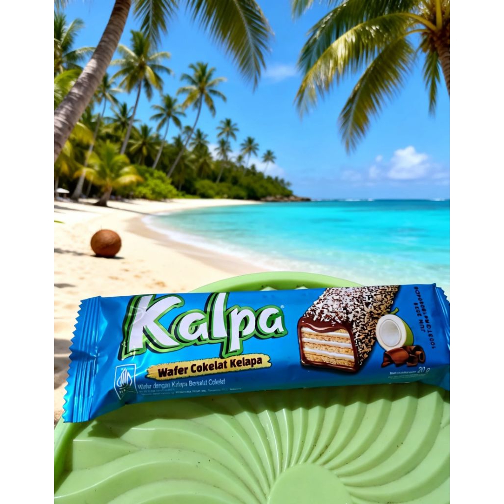 Kalpa Wafer Coklat Kelapa Kalpa Wafer Cokelat Dengan Taburan Kelapa