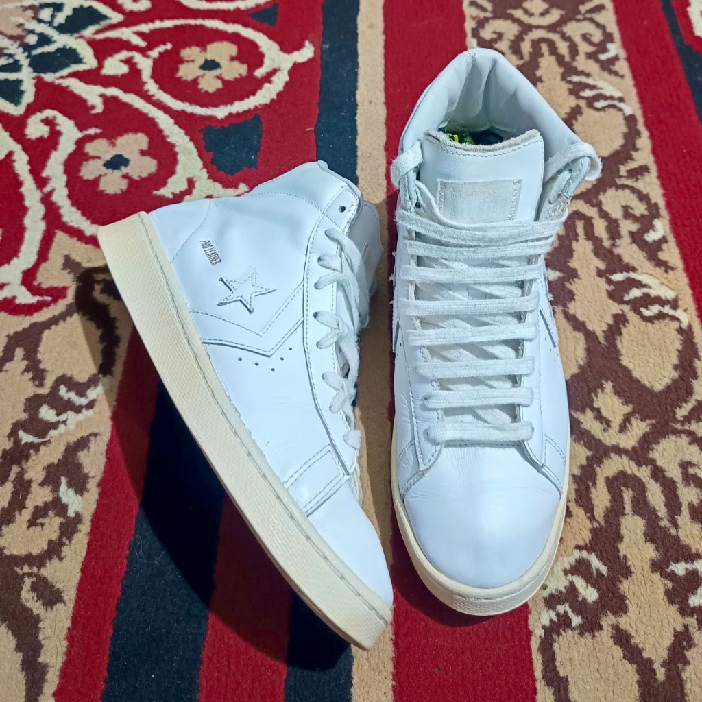 SALE 40-41 CONVERSE Pro Leather Classic Leasther Kulit HI Full White (RARE dan LANGKA) ORIGINAL --- 