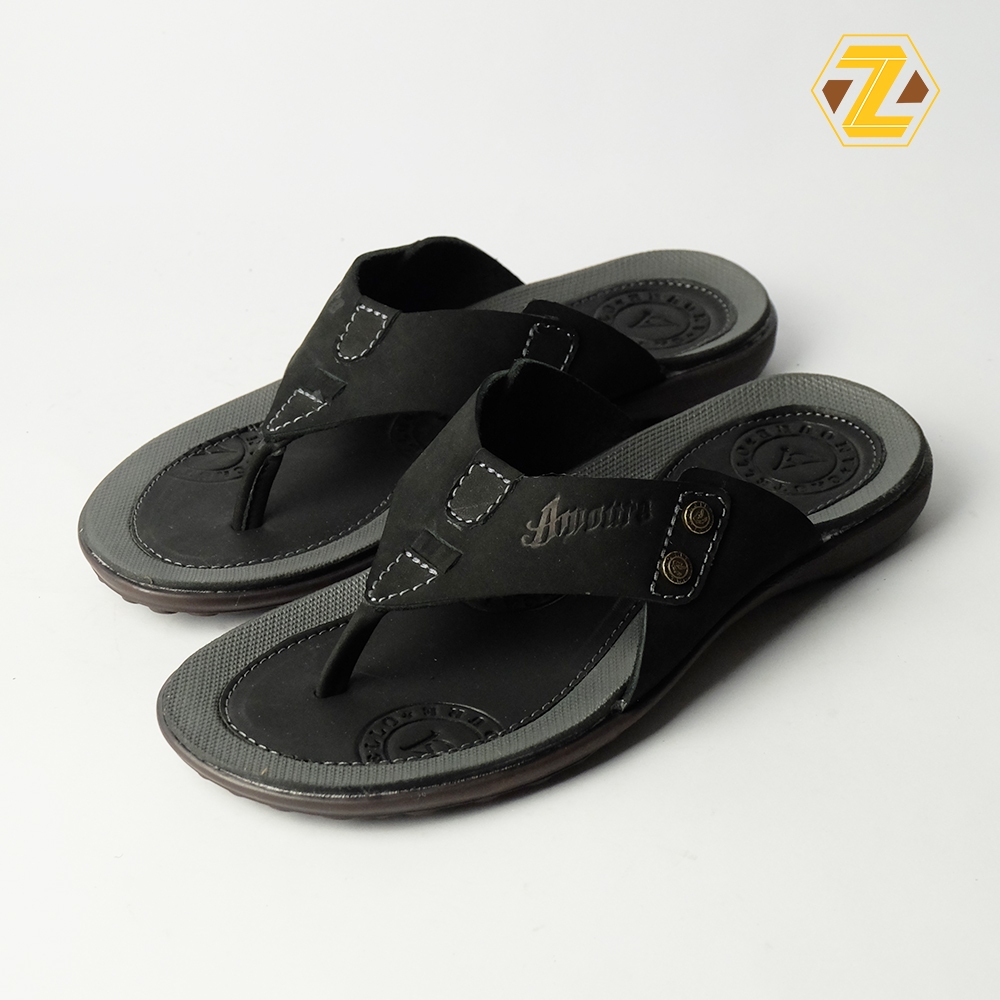 ZEGER Sandal Kulit Pria Casual Jepit - Bellamo 671