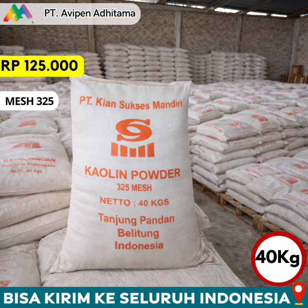 Kaolin Powder 325 Mesh 40 Kg | Kaolin Clay | Kaolin Industri | Bubuk Kaolin