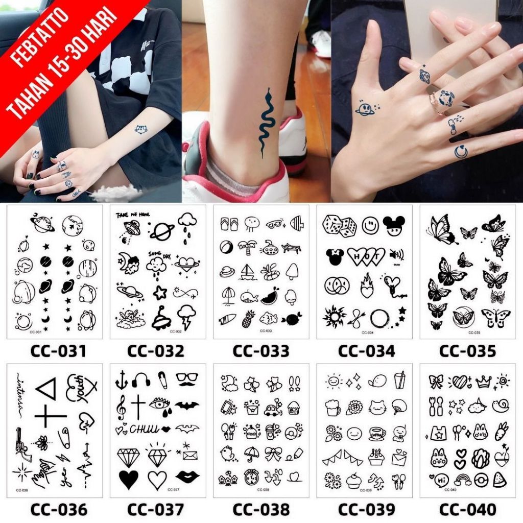 FRUIT INK MINI Tato Jari Semi Pemanent Tahan 1 Bulan Ukuran 11x8cm Tato Lengan Tato Dada Tato tangan