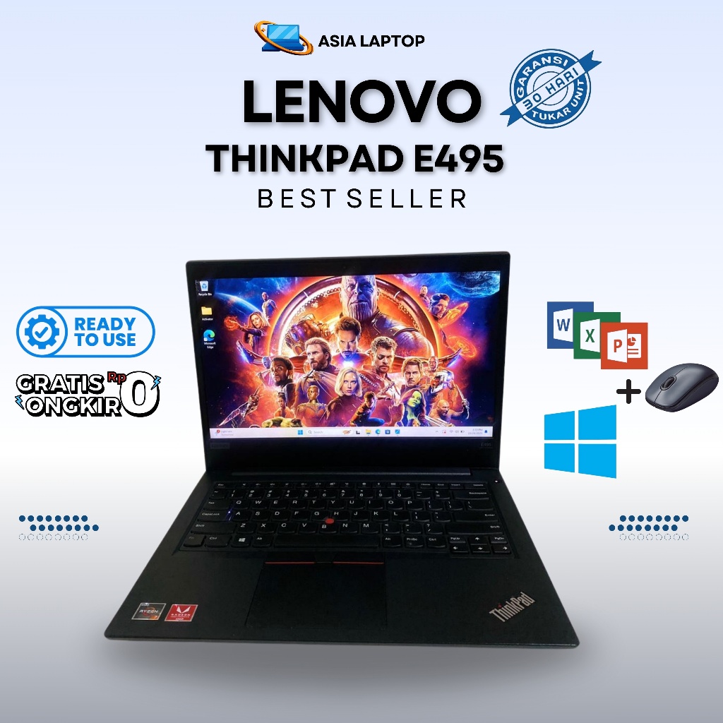 Lenovo Thinkpad E495 RYZEN 7 14inch RAM 8 SSD 256. Bergaransi | Original 100%