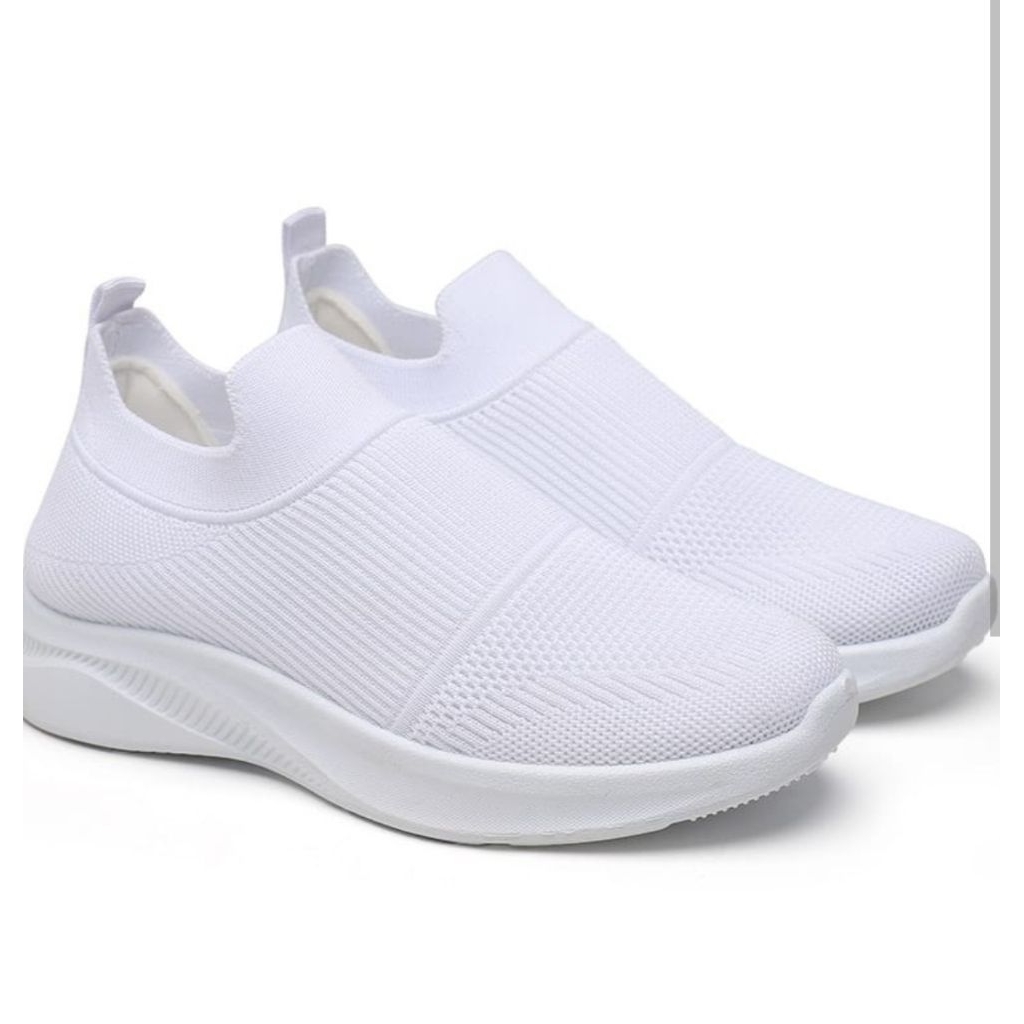 sepatu cewek putih tanpa tali