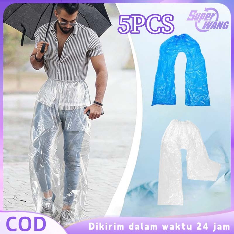 5pcs Celana Hujan Outdoor Celana Hujan Waterproof Celana Hujan Sekali Pakai Celana Hujan Anti Air Ce
