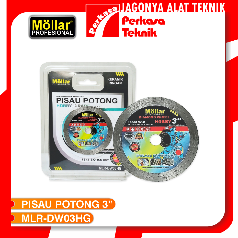 Mata Gerinda Potong Mini 3" Keramik MOLLAR DW03HG Diamond Wheel Hobby Grade 3" For Ceramic