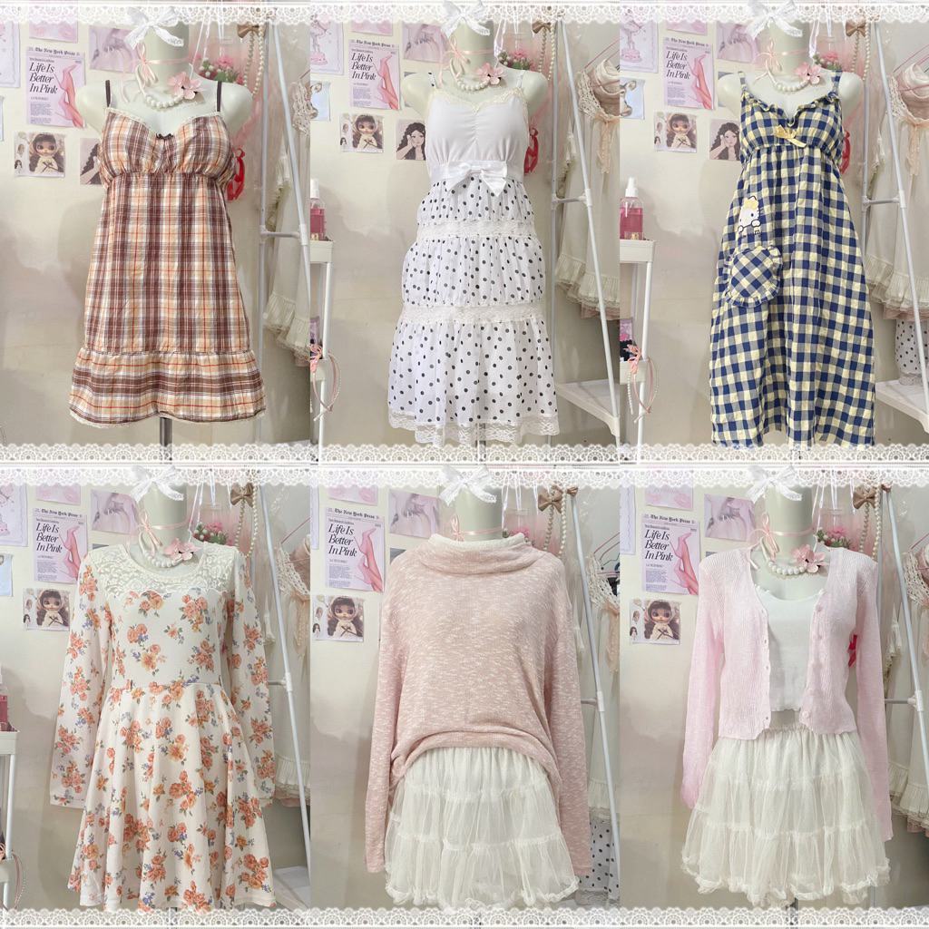 [NEW UPDATE] Dress & Atasan | Coquette Vintage Fairy Cottagecore Mori Kei Princesscore Shoujo Liz Li
