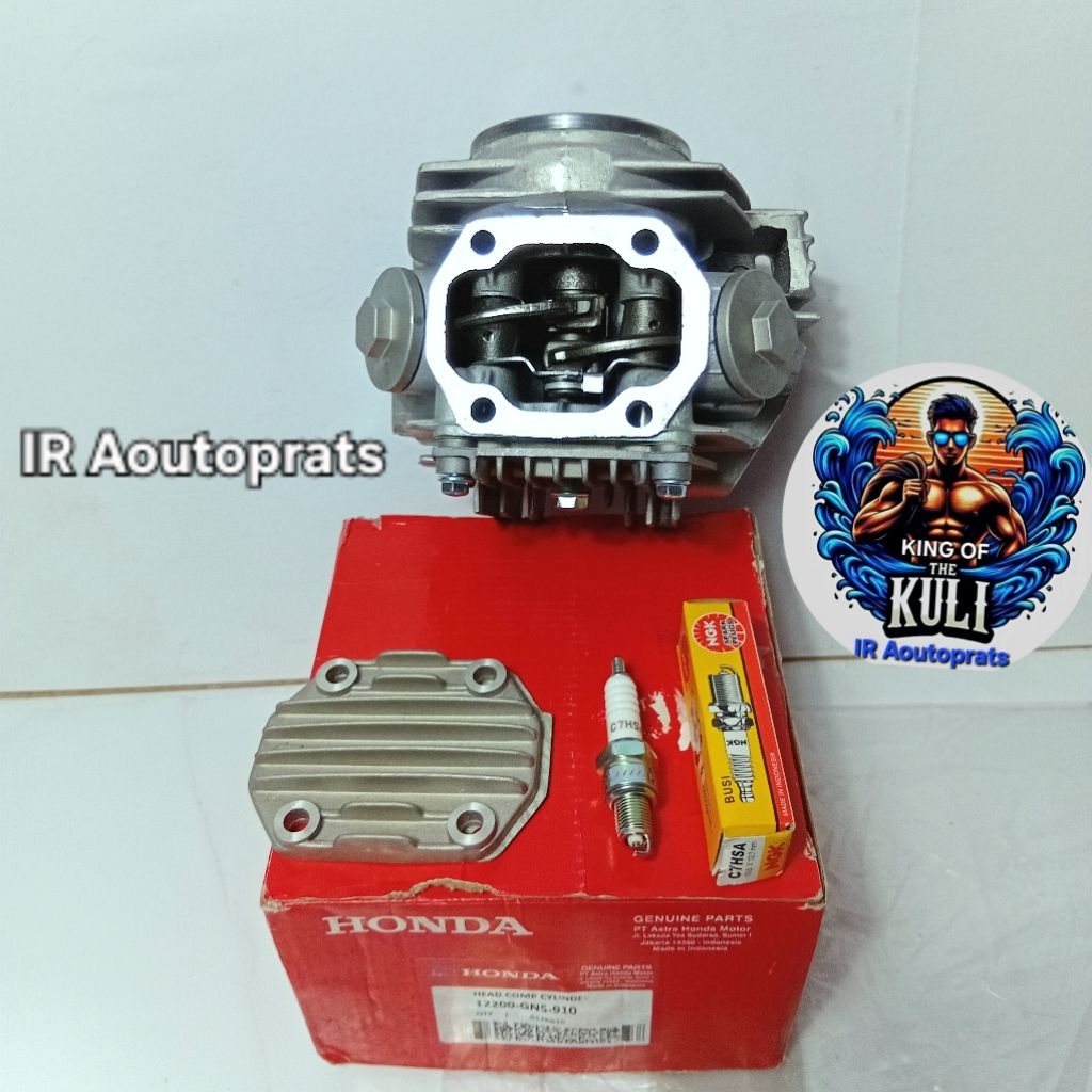 Blok Head Cylinder Head GN5 Komplit + Busi, Honda Grand Win Astrea Prima Supra X Lama