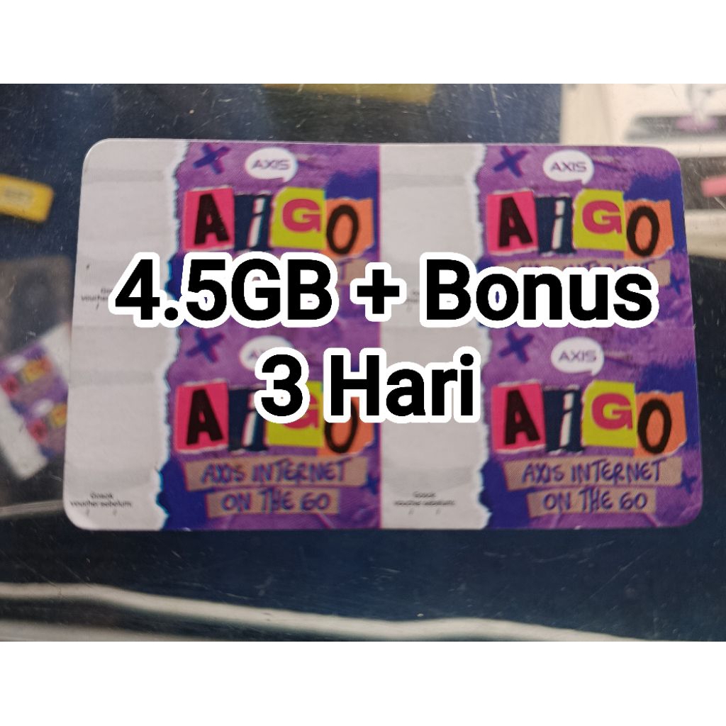 Paket data/Voucher Axis 4.5 GB + Bonus 3 Hari