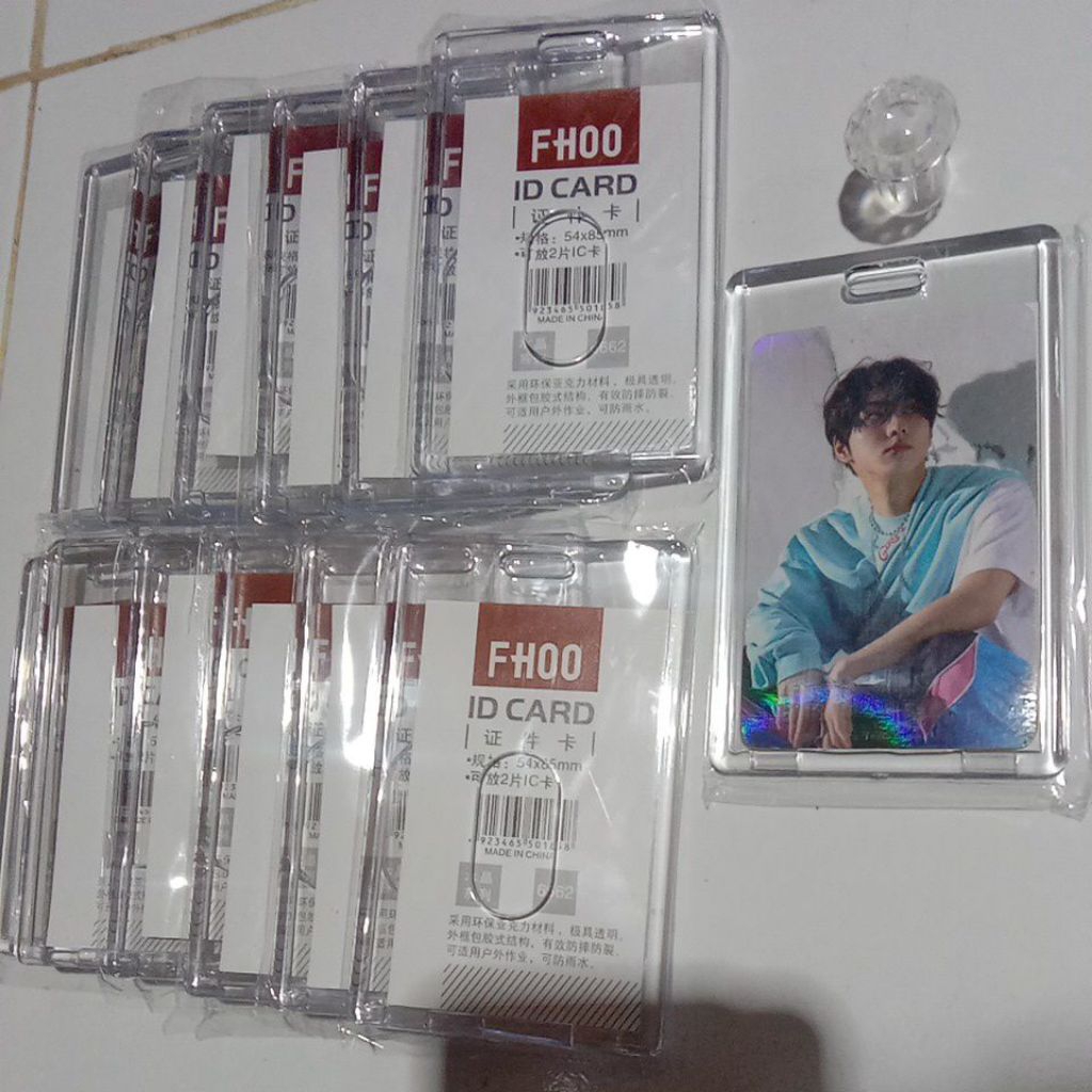 Card Holder akrilik bening transparan 2 sisi