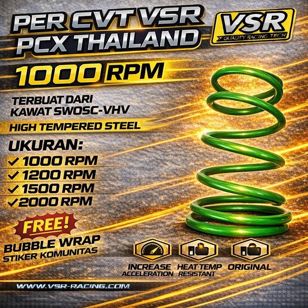 Per CVT PCX Thailand 1000rpm 1200 rpm Per CVT 1500 rpm Per 2000 rpm VSR Racing