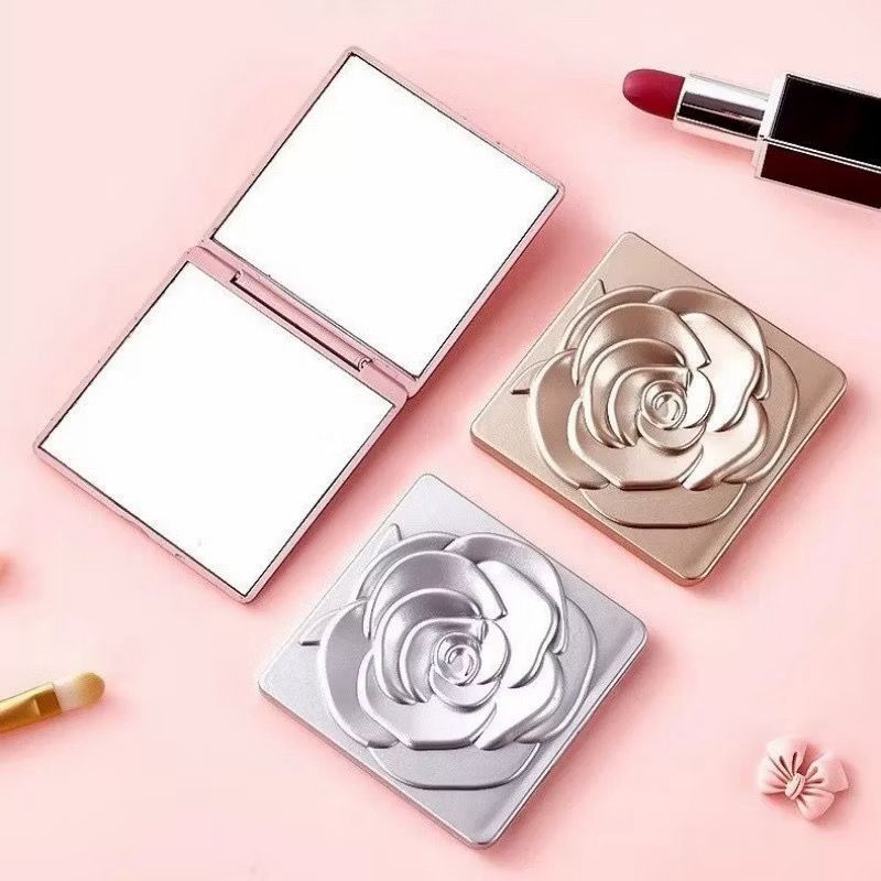 CERMIN KACA Rias LIPAT MINI / MAKE UP BENTUK KOTAK KECIL PORTABLE