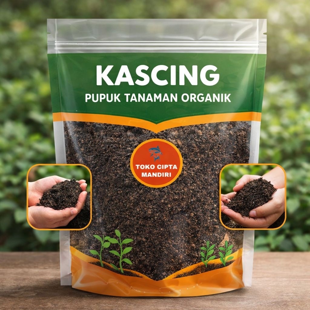 kascing pupuk organik 100% 1kg kascing pupuk vermicompost kascing pupuk siap tanam untuk tanaman pup