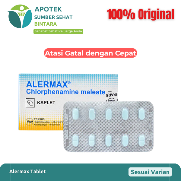 Alermax Tablet – Redakan Gatal & Biduran karena Alergi