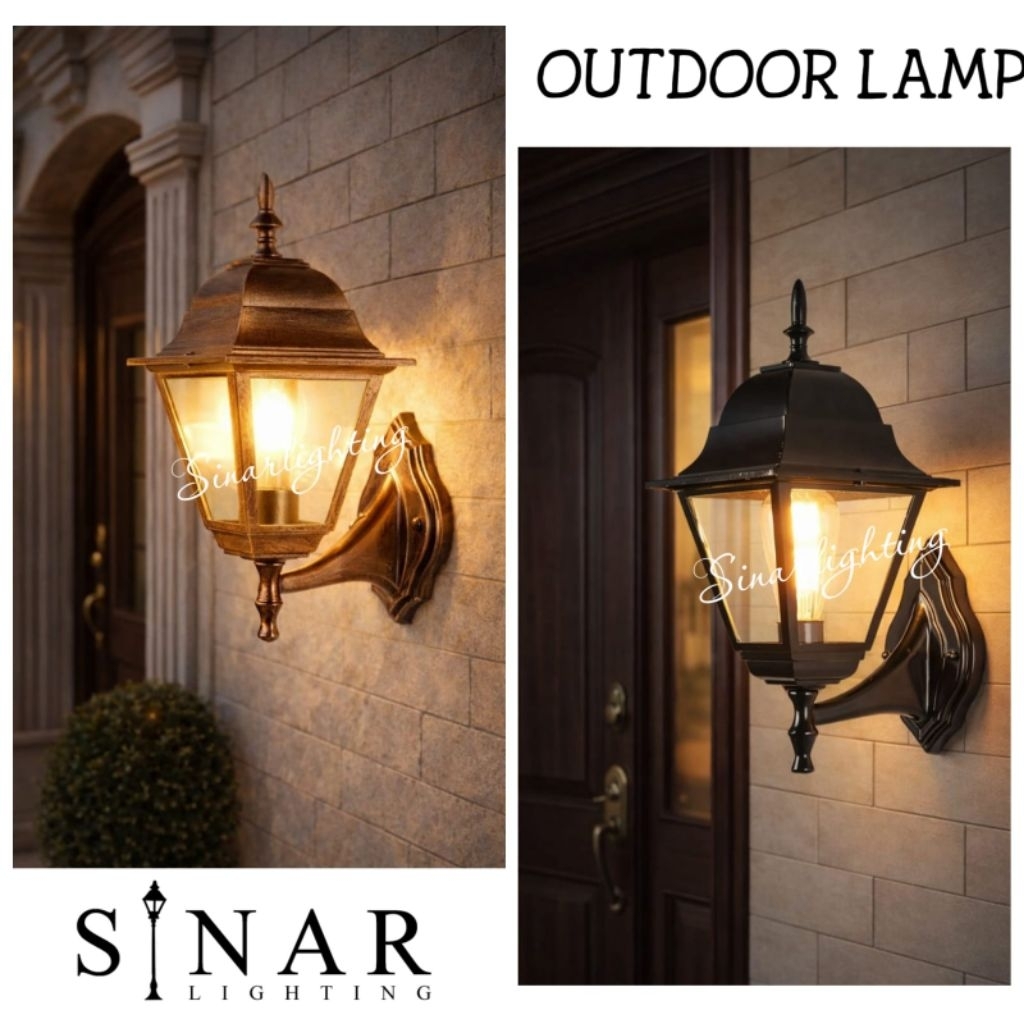 Lampu dinding Klasik outdoor/indoor kaca H5019