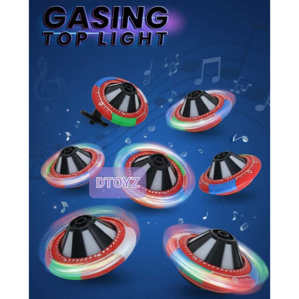 Gabybelle- Gasing Uvo Lampu Musik Gasing Bentuk Ufo Gasing Pencet Lampu Musik