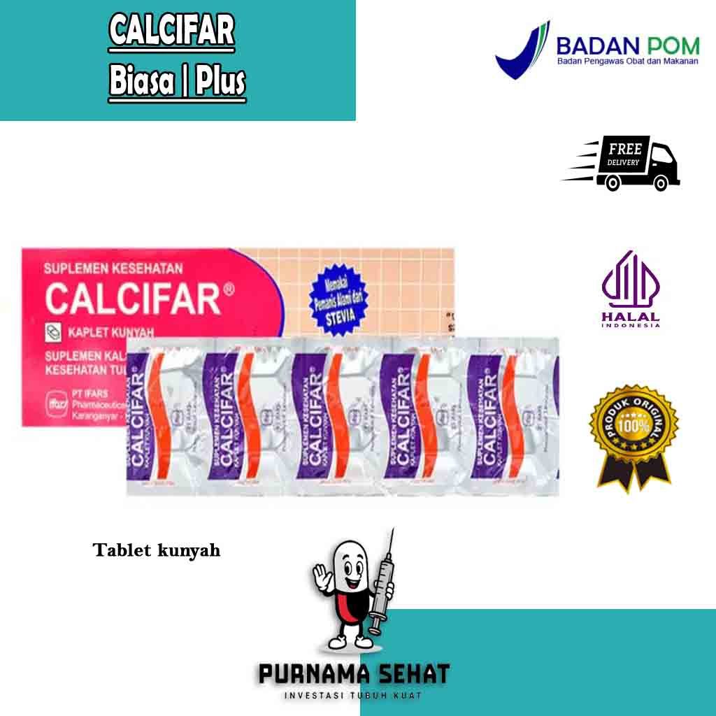 Calcifar Tablet | Calcifar Plus | Tablet kunyah - Suplemen Tulang, Sendi dan Gigi