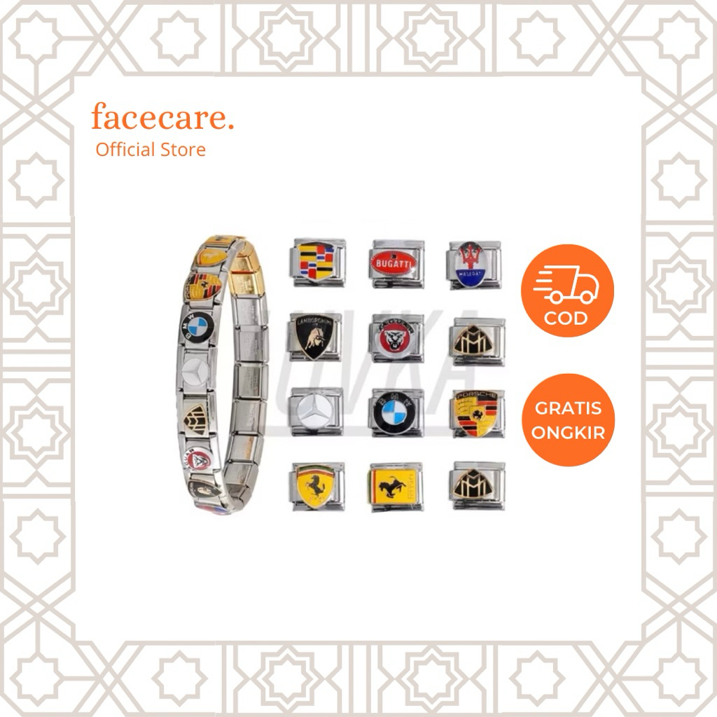 Italian Charm Bracelet Car Series Gold & Platinum / Charm Premium Italian Bracelet