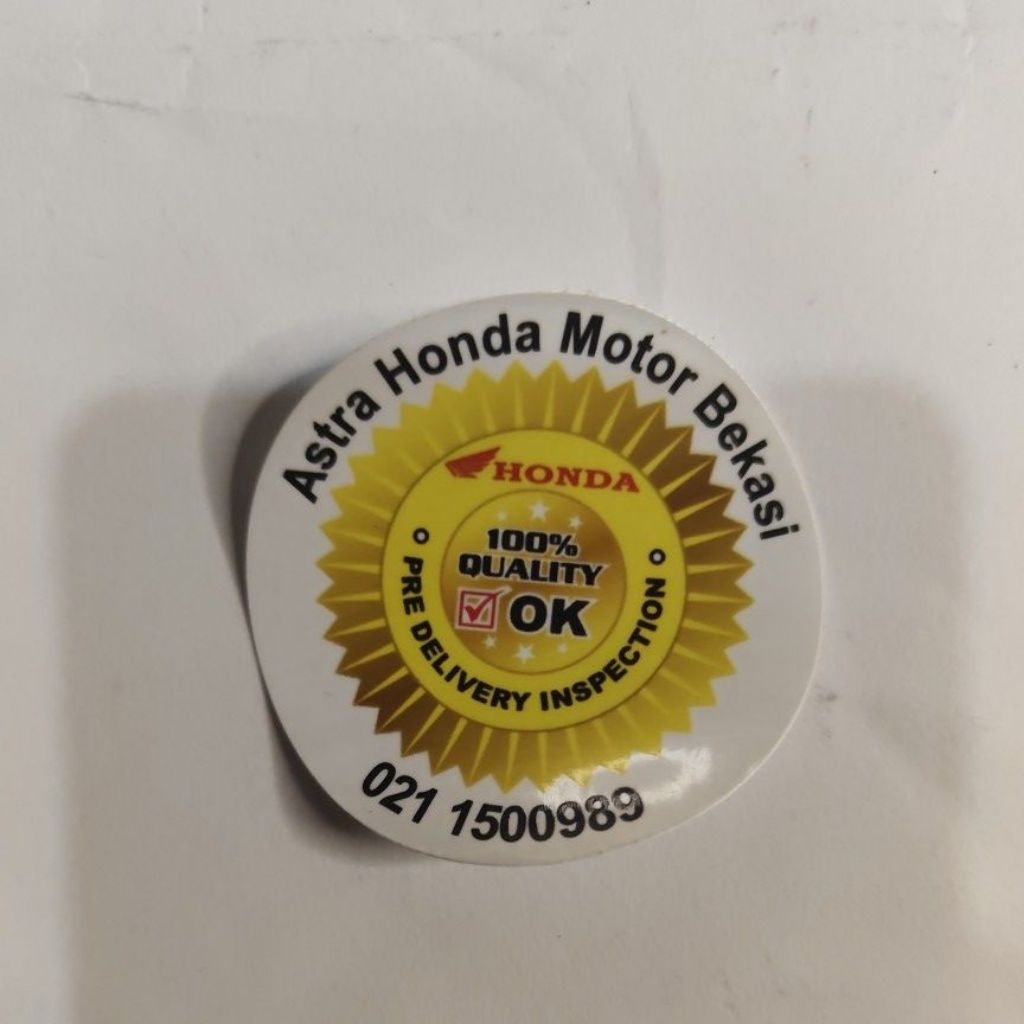 Sticker quality ok Astra honda motor Bekasi