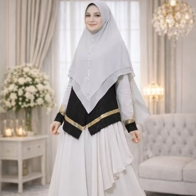 Gamis Wanita Elegan Sanita Tuzara Premium | Bahan Rayon Adem | Busui Friendly | All Warna | Dress Mu