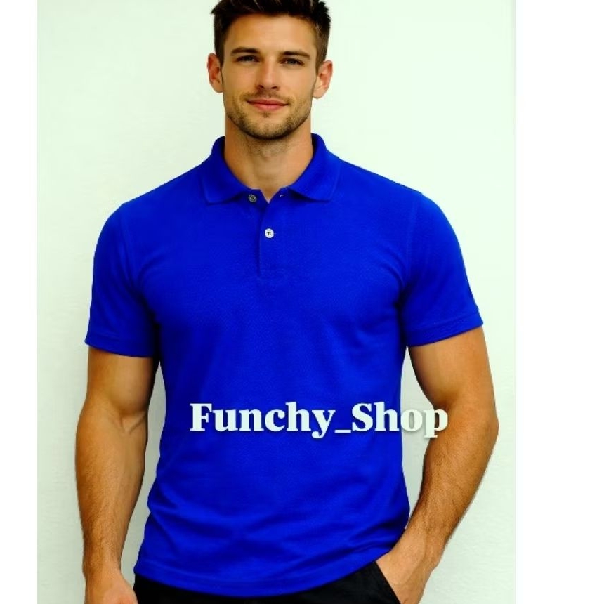 KAOS POLO BIRU BENHUR - POLO SHIRT BENHUR - KAOS POLOS BIRU BCA - KAOS KRA