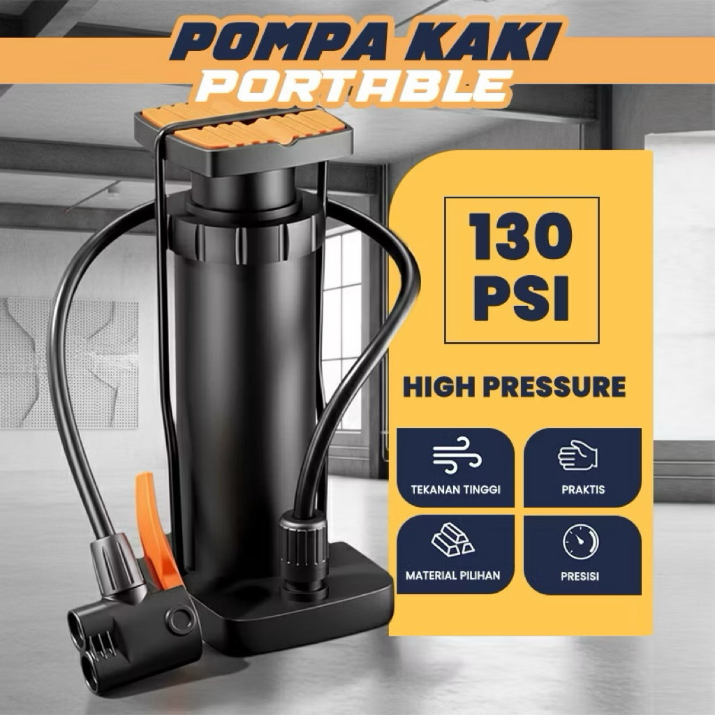 FOOT PUMP /POMPA INJAK MINI/ POMPA SEPEDA MOTOR MINI /POMPA BOLA /POMPA INJAK TABUNG