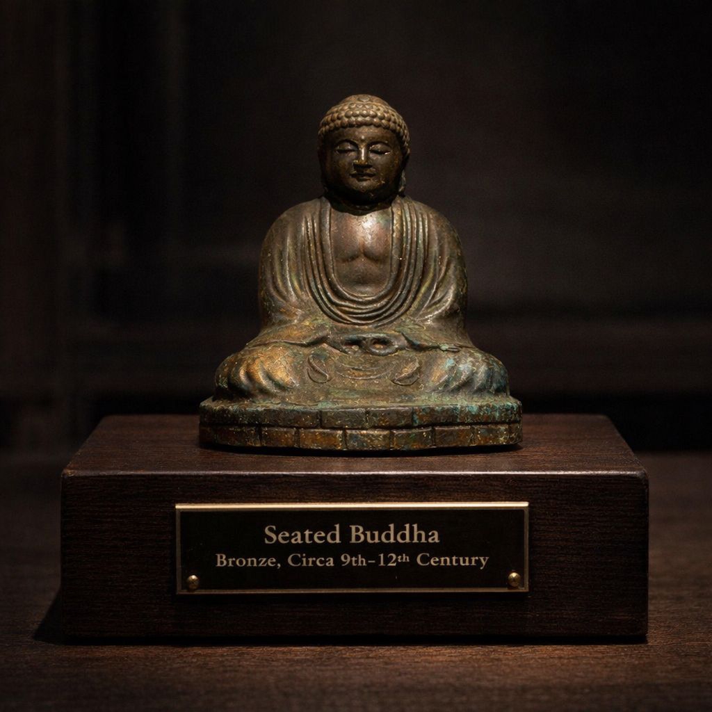 Buddha Kuno, Patung Buddha Jepang, Artefak Kuil, Patung Perunggu Antik