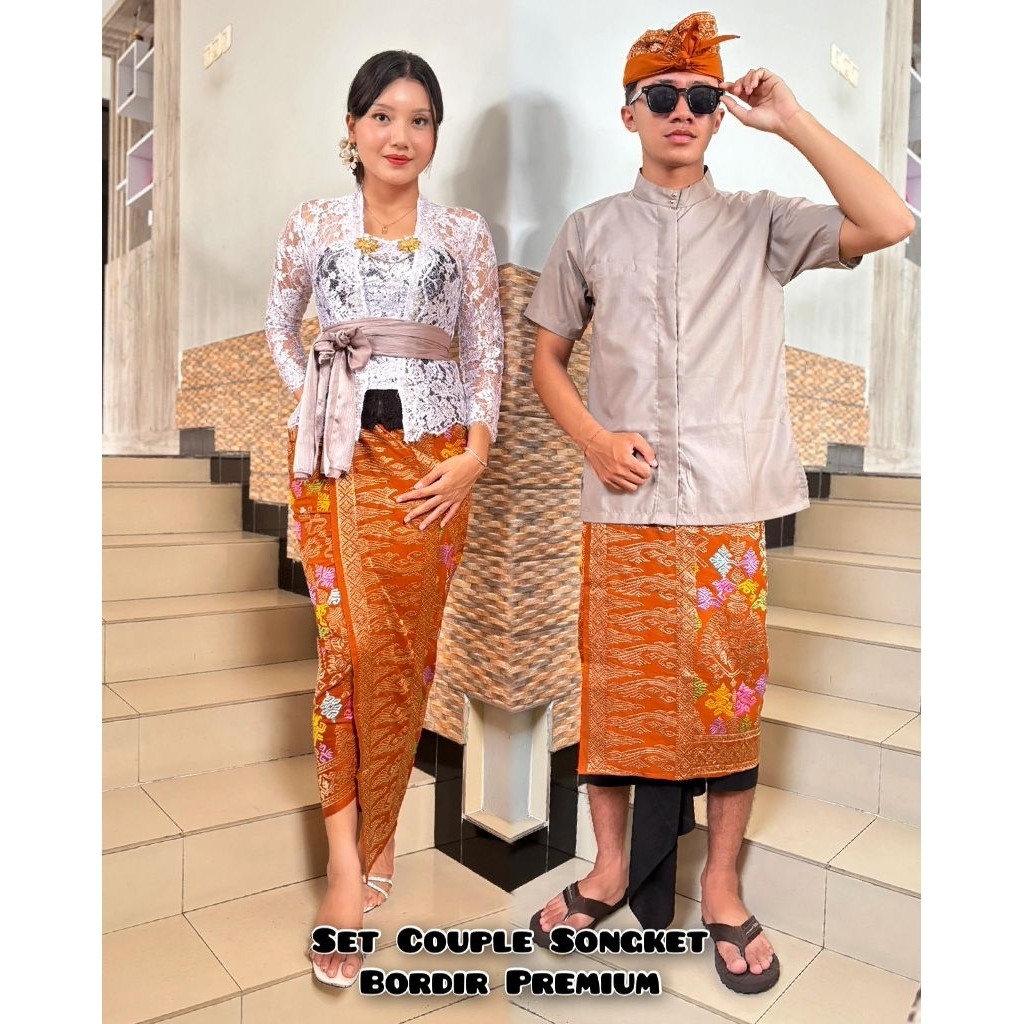 Set couple bordir songket(Kamen+saput+udeng)
