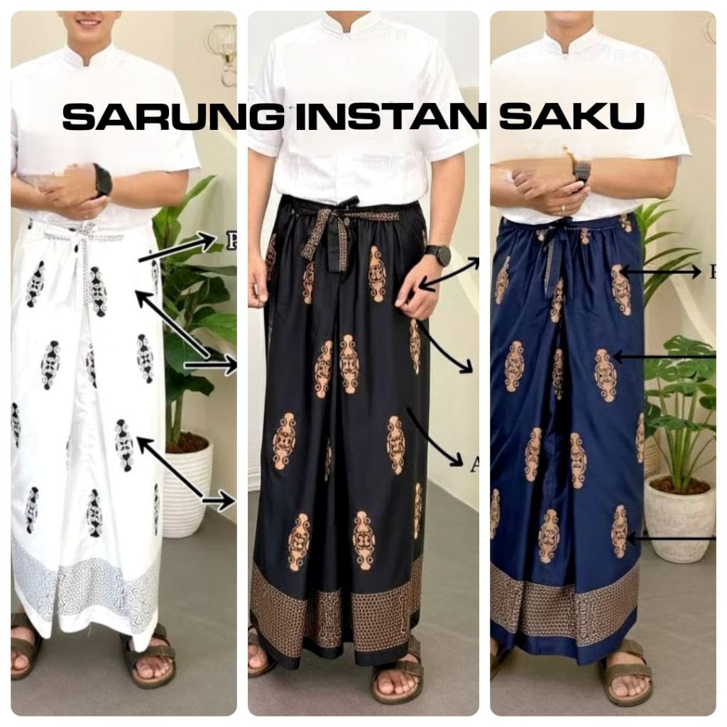 sarung instan saku tali pria dewasa sarung batik instan sarung rok pria dewasa cod