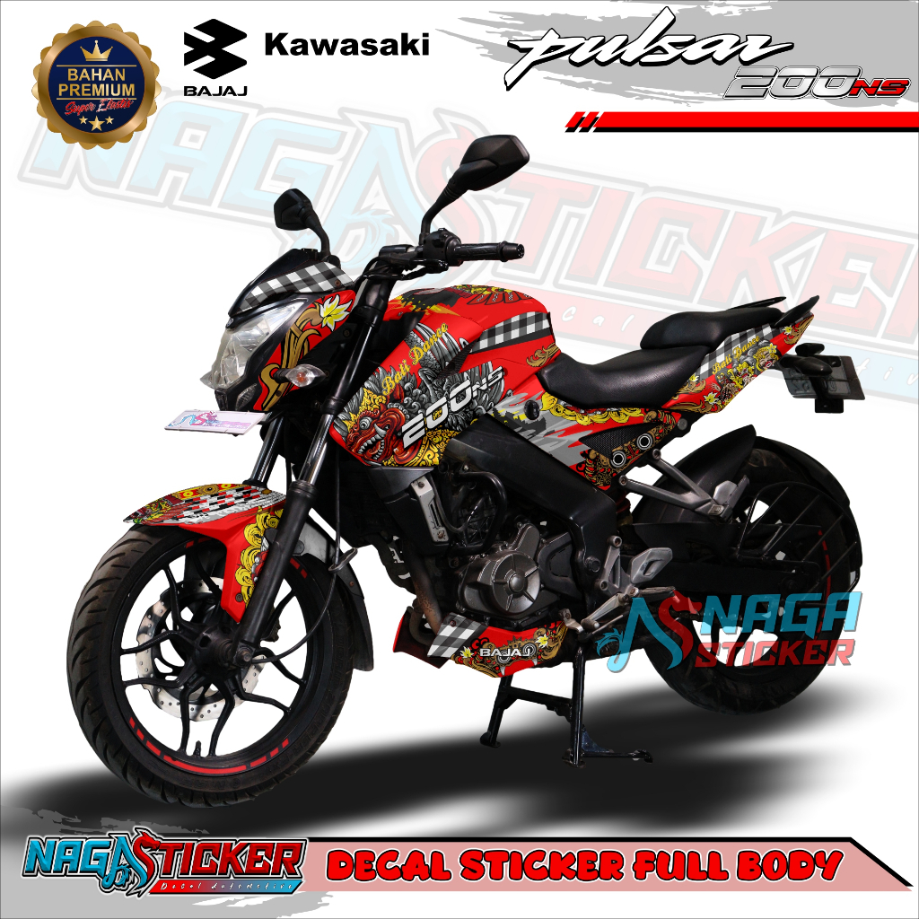 COD Decal Sticker Motor FULL BODY KAWASAKI PULSAR NS200 Motif Barong Kode PRS02 Desain Bisa Custom